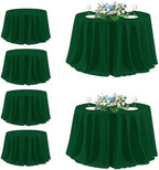 sancua Round Tablecloth 132 Inch Fit 54-96 Inch Tables, 6 Pack Hunter Green by sancua