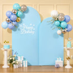 Baby Blue Arch Backdrop Cover 7.2FT 6FT Spandex Arch Covers Stretchy Backdrop Set of 2, Double-Layer Wrinkle Free Wedding Arch Stand Cover Party Backdrop Curtains for Baby Shower Birthday Decoration - Image 3