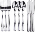 Prestee 300 Piece Heavy Duty Plastic Silverware Set - 100 of Each Silver Plasticware Forks, Spoons, Knives - Flatware Cutlery for Weddings - Durable Disposable Plastic Utensils for Catering, Buffets by Prestee