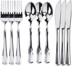 Prestee 300 Piece Heavy Duty Plastic Silverware Set - 100 of Each Silver Plasticware Forks, Spoons, Knives - Flatware Cutlery for Weddings - Durable Disposable Plastic Utensils for Catering, Buffets by Prestee