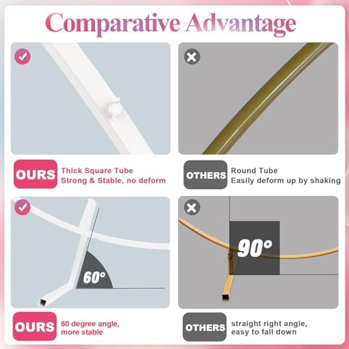 Fomcet 7.2ft Round Backdrop Stand White Circle Arch Metal Wedding Arch - Image 4