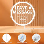 Audio Guest Book Phone with Neon Table Sign for Wedding Party Birthdays Rentals Confessions Special Occasions (Beige) - Image 2
