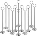 Urban Deco 12PK Table Number Holders Place Card Holders 12 Inch Table Card Holders Steel Card Holders for Photos, Food Signs, Memo Notes, Weddings, Restaurants, Birthdays (Silver) by UrbanDeco