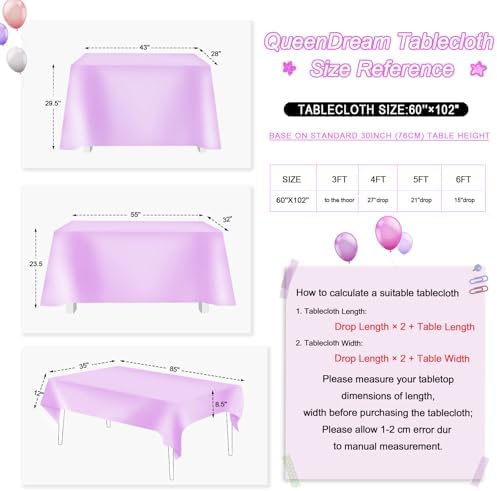 Lilac Sequin Tablecloth 60"x102" Lavender Glitter Mermaid Tablecloth - Image 5