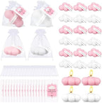 Treela 24 Sets Cloud Tealight Candles Party Favors, Classic, Pink and White by Treela