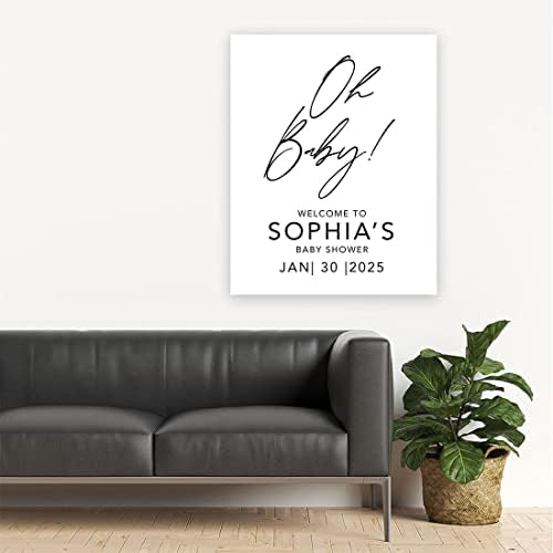 Andaz Press Custom Large Baby Shower Welcome Sign, 16" x 20", Oh Baby! Personalized Canvas Welcome Sign, Signage, Gender-Neutral Canvas Sign for Baby Sprinkle, Baby Shower, Baby Shower Decorations - Image 4