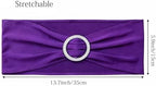 Spandex Purple Chair Sashes 100 Pack Wedding Chair Bows Bands Silver Buckle - Image 4