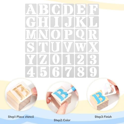 114Pcs Baby Shower Blocks Game Kit, 52 Wooden Blocks, 24 Paint Markers - Image 5