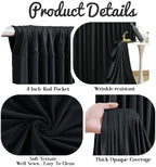 10ft x 10ft Black Backdrop Curtains, 2 Panels Black Drapes for Backdrop - Image 5