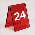 Acrylic Table Numbers, Tent Style Table Signs, Set of 6 Colorful Panel Desk Signs, Best for Rustic Receptions, Banquets Cafés Restaurants Hotel(Red 19 24) by Unknown