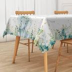 Elephant Baby Shower Tablecloth 70x180 Inch Gold Polka Dots Green Eucalyptus Leaves Fabric Table Cloth Polyester Oilproof Washable Rectangle Table Cover for Boy Baby Shower Gender Reveal Decor - Image 5