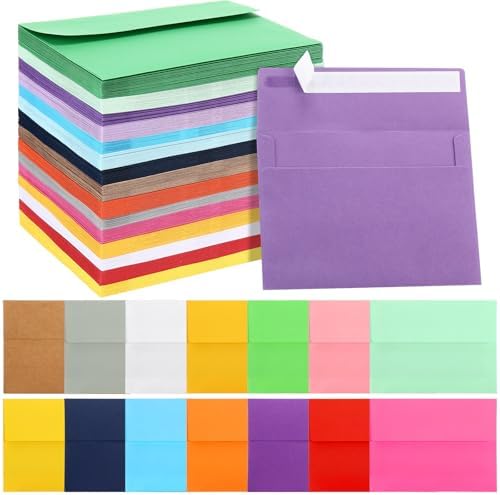 SATINIOR 300 Pieces Invitation Envelopes V Flap,A7,Multicolor by SATINIOR