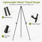 3 Pack Easel Stand for Sign, 63 Inch Portable Display Easel Stand, Black Metal Floor Easel for Wedding Welcome Sign, Poster Board, Party, Presentation, Event Display with Storage Bags - Image 7