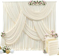 30ft x 15ft Champagne Wrinkle Free Backdrop Curtains for Wedding Party Backdrops Curtain Drapes Fabric Decorations Photo Back Drop Cloth for Baby Shower Photography Stage Reception by Tao-GePartyDecorations