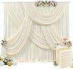 30ft x 15ft Champagne Wrinkle Free Backdrop Curtains for Wedding Party Backdrops Curtain Drapes Fabric Decorations Photo Back Drop Cloth for Baby Shower Photography Stage Reception by Tao-GePartyDecorations