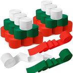 Qilery 36 Rolls Crepe Paper Streamers Hanging Party Decoration Colored Streamers Party Decorations for Birthday Wedding Baby Shower Gender Reveal Engagement (Red, White, Green,1.8 Inch x 98 ft) by Qilery