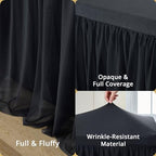 Black Tulle Tablecloth for 8 FT Rectangle Tables 4-Pack, Ideal for Weddings - Image 4