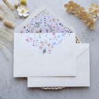 50PCS A7 Ivory Envelopes with Wildflower Floral Envelopes Liner - Image 6
