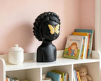 Black Cute Girl Statue with Gold Butterfly, 9 inch Resin Whimsical Sculpture for Nursery Living Room Decoration, Gift for Baby Shower Gender Reveals, Birthdays, Housewarmings, Mother’s Day - Image 7