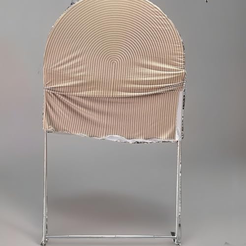 HUAYI Light Tan Ripples Pattern Arch Backdrop Cover for Birthday Party Wedding Baby Shower Decorations Chiara Backdrops Arched Wall Frame Stands Covers Props GP-454 2.5ft * 6ft - Image 3