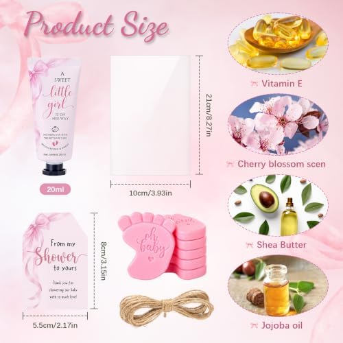 25 Sets Pink Bow Baby Shower Favors for Guests - Image 2