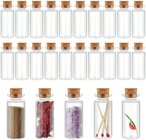 Patelai 72 Pcs Small Glass Jars with Cork Lids, Mini Bottles,30ml/1oz by Patelai