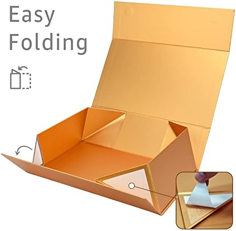 LIFELUM Gold Magnetic Gift Box for Birthday Presents, 13.85"x8.35"x4.45" - Image 2