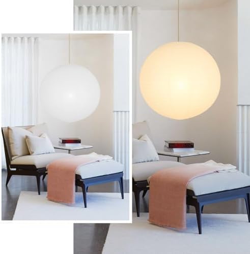 22 Inch White Paper Lantern Lampshade, Large Round Foldable Paper Lamp Shade for Hanging Pendant Light, Bedroom, Living Room, Wedding and Party Deco - Image 3