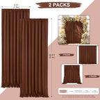 Brown Backdrop Curtains 10ftx10ft Rustic Polyester Photo Drapes - Image 3