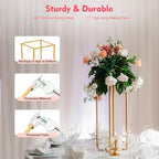 Centerpiece Stands Set, 4 Gold Tiered Flower Stands For Decoration, Elegant Event Display For Wedding Birthday Dessert Table, Heavy Duty Steel Hollow Design, DIY Backdrop Decor - Image 6