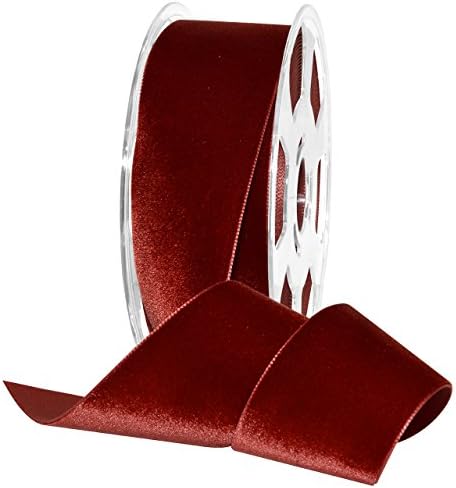 Morex Ribbon Nylon, 2 inches by 11 Yards, Dark Ruby, Item 01250/10-706 Nylvalour Velvet Ribbon, 2" by 11 yd, by MorexRibbon