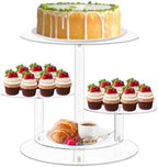 4 Tier Clear Cake and Cupcake Stand Combo for Birthday Party Decor, Acrylic Cupcake Tower Stand for 50 Cupcakes, Cupcake Holder Dessert Pastry Display for Wedding Baby Shower Tea Party by Dezzer