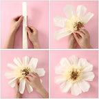 Lincia 80 Pcs Giant Tissue Paper Flowers with Artificial Eucalyptus Leaves, Large Paper Flower Decoration for Wall Tea Party Supplies Baby Shower Birthday Nursery Room Wedding(Elegant Color,19''/12'') - Image 7