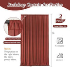 10 x 7 Feet Rust Backdrop Curtain for Partie, Background Curtains for Photoshoot, Birthday, Wedding, Halloween, Thanksgiving, Christmas Day, New Year Party Decorations 5Ft x 7Ft, 2 Panels - Image 2