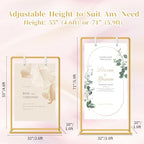 Wedding Welcome Sign Stand, Adjustable Gold Welcome to our Wedding Sign Holder Metal Easel with Design Bundle, Leather Hanging Straps, Water Bag and Ribbon - Image 6