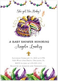 Mardi Gras King Cake Baby Shower Invitation by Handmade