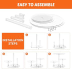 YestBuy Cupcake Stand, Round Cake Stand, 4 Tier Cupcakes and Cakes Comb for 8-12 Inch Cakes, Tiered Cupcake Tree Tower, Clear Dessert Display Stand for Dessert Table Wedding Birthday Party - Image 4