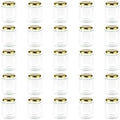 6 oz Clear Hexagon Jars,Small Glass Honey Jars With Lids(Golden),Mason Jars For Herbs,Foods,Jams,Liquid, Canning Jars Spice Jar For Storage 25 Pack by Encheng
