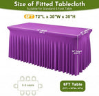 2Pack Spandex Tablecloth for 6FT Rectangle Tables,Table Skirt - Image 3