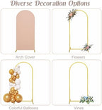 7.2FT, 6FT Wedding Arch Stand and Matching Cameo Brown Spandex Fitted Arch Backdrop Cover Set, Round Top Chiara Backdrop Stands and Covers for Birthday Party Baby Shower Arch Decor (Cameo Brown) - Image 5