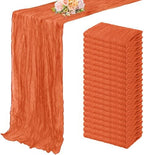 Orange Cheesecloth Table Runner 20 Pack 10FT Boho Fabric Rustic Cheese Cloth Table Runner for Wedding 20 x 120 Inch Long Bridal Shower Baby Shower Gauze Sheer Birthday Party Table Decorations by FoliafeelHome