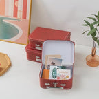 SLPR - Red Cardboard Suitcase Boxes with Handles, Set of 3, Vintage Decor - Image 5
