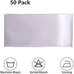 Silver Chair Sashes 50 Pack, Satin Chair Ribbons for Chairs Covers for Wedding Party Decor, Chairs Bows for Reception Ceremony Birthday Decoration - Image 6