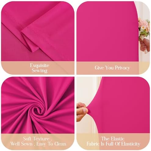 Hot Pink Arch Backdrop Cover 7.2ft 6.6ft 6ft Arch Cover Set of 3 Arch Covers Stretchy Backdrop for Wedding Party Baby Shower Birthday Photography Spandex Arch Stand Covers Backdrop Curtains Decor - Image 6