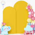 FOTSHARER Gold Arch Cover Set of 2 Wedding Arch Stand Cover Spandex Arch Cover Backdrop Fabric 6FT 7.2FT Chiara Round Top Fitted Arch Cover Stretchy Backdrop Arched Wall Frame Cover for Party Decor by FOTSHARER