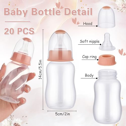 TrelaCo 20 Pcs Bottle Chug Game, Boho Baby Shower Favors, Brown - Image 3