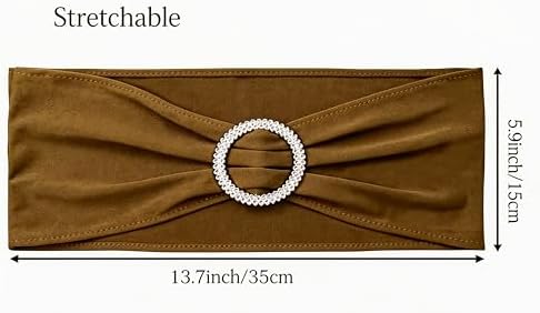 Spandex Chair Sashes, Light Brown, Pack of 50 - Image 3