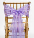 Organza Lilac Chair Sashes 50 Pack 7x108 inches Sheer Lavender Chairs Bows for Wedding Party Banquet Restaurant Anniversary Christmas Decorations Tulle Chairs Knots Ties - Light Purple by WENSINL