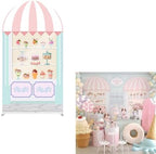 Arch Backdrop Cover Ice Cream Sprinkles Girls Birthday Party Decorations Arch Frame Fabric Cover Sweet ONE Candy Pink Baby Shower Baptism Parties (7.2x4ft Cover,shop2) by ittsmnt