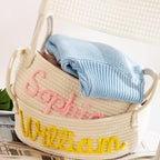 rsonalized Handmade Basket, Rope Cotton Baby Gift Basket, Easter Toy Basket by Unknown